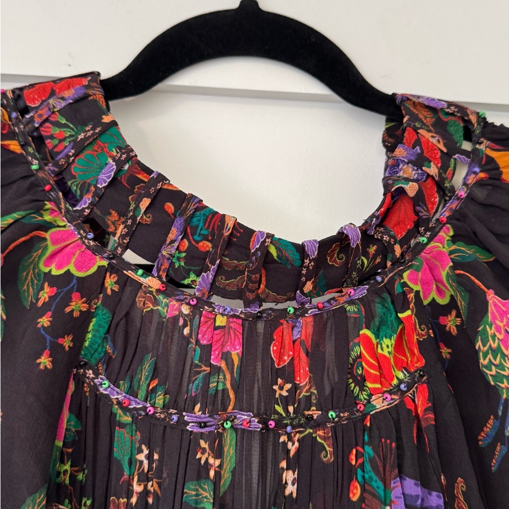 FARM Rio Black Maxi Dress with Vibrant Floral Print - Picture 2 of 8